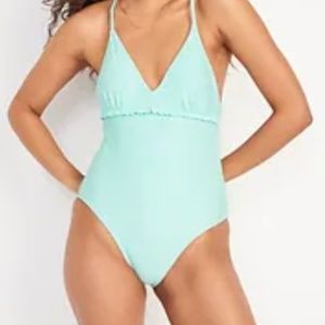 Ruffle Trim One Piece Swimsuit Old Navy 3X NWT